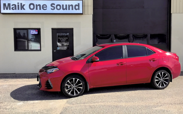Toyota Corolla 2017 with professional window tint in North Bay